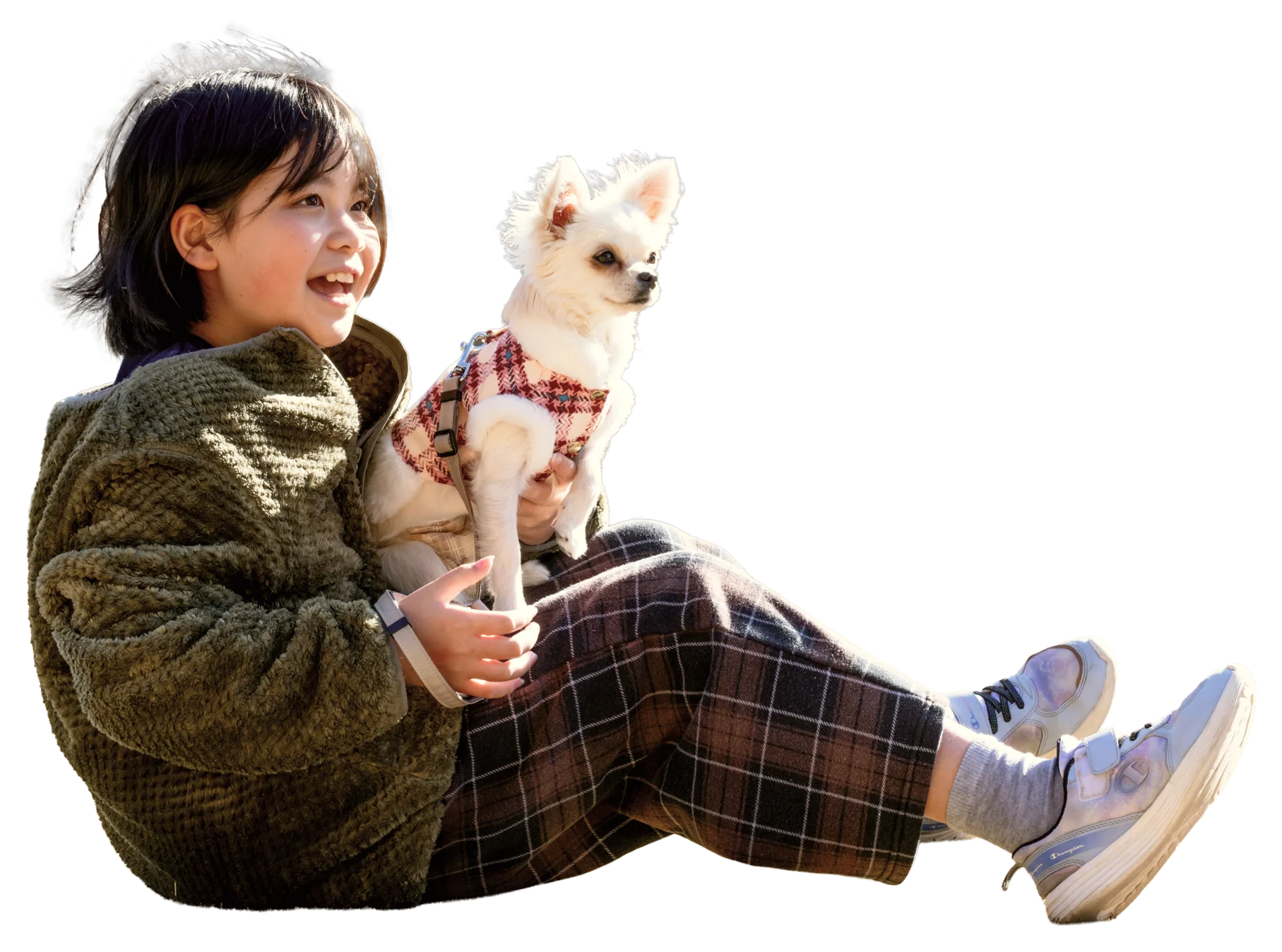 女の子とわんこ